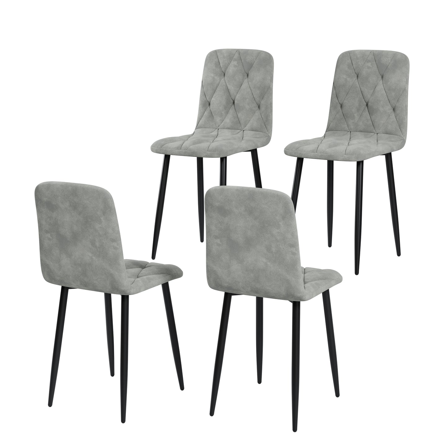 Dining Chairs Set of 4, Modern Kitchen Dining Room Chairs, Velvet Dining Chair Upholstered Cushion Seat and Sturdy Metal Legs W578P191315