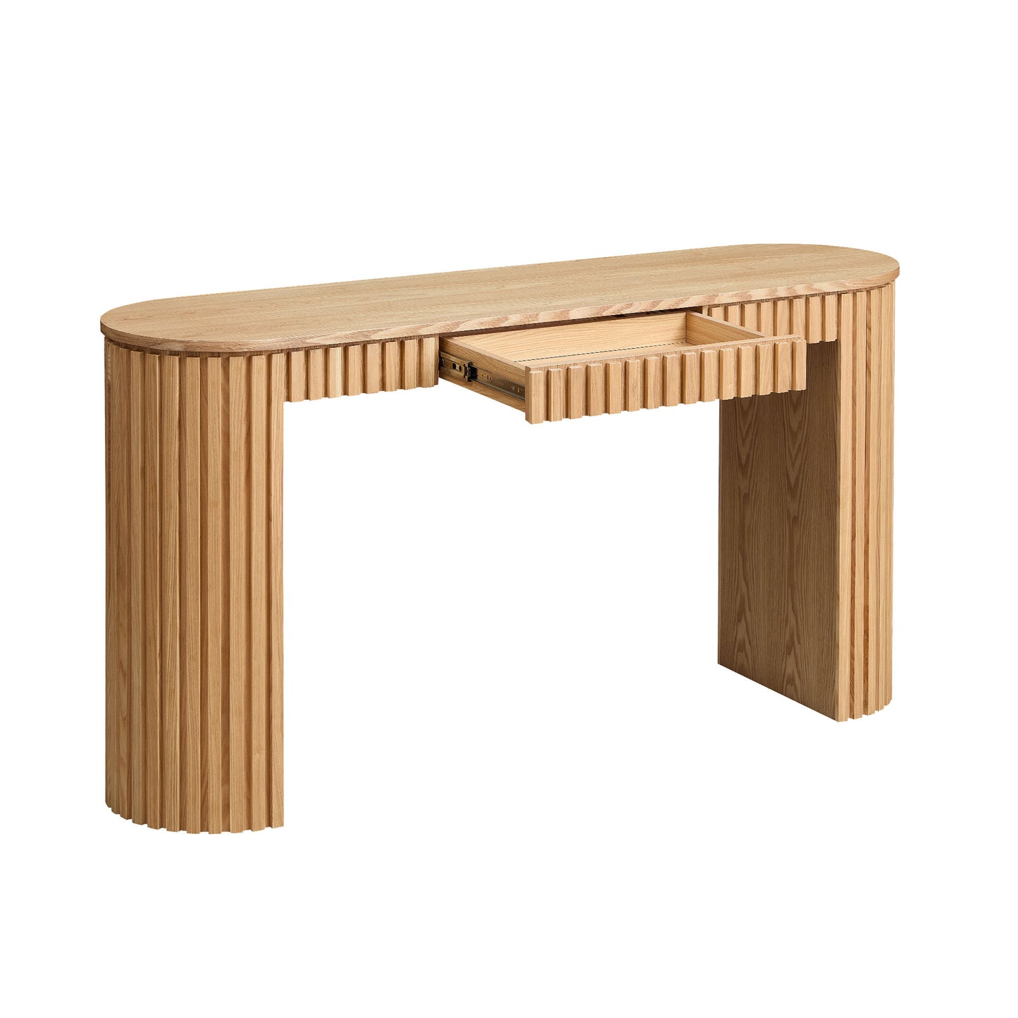 59.05'' Modern Console Table With Drawer for Entryway with Unique Vertical Stripe Design for Living Room Hallway Foyer Entrance Study,NATURE W876P299541