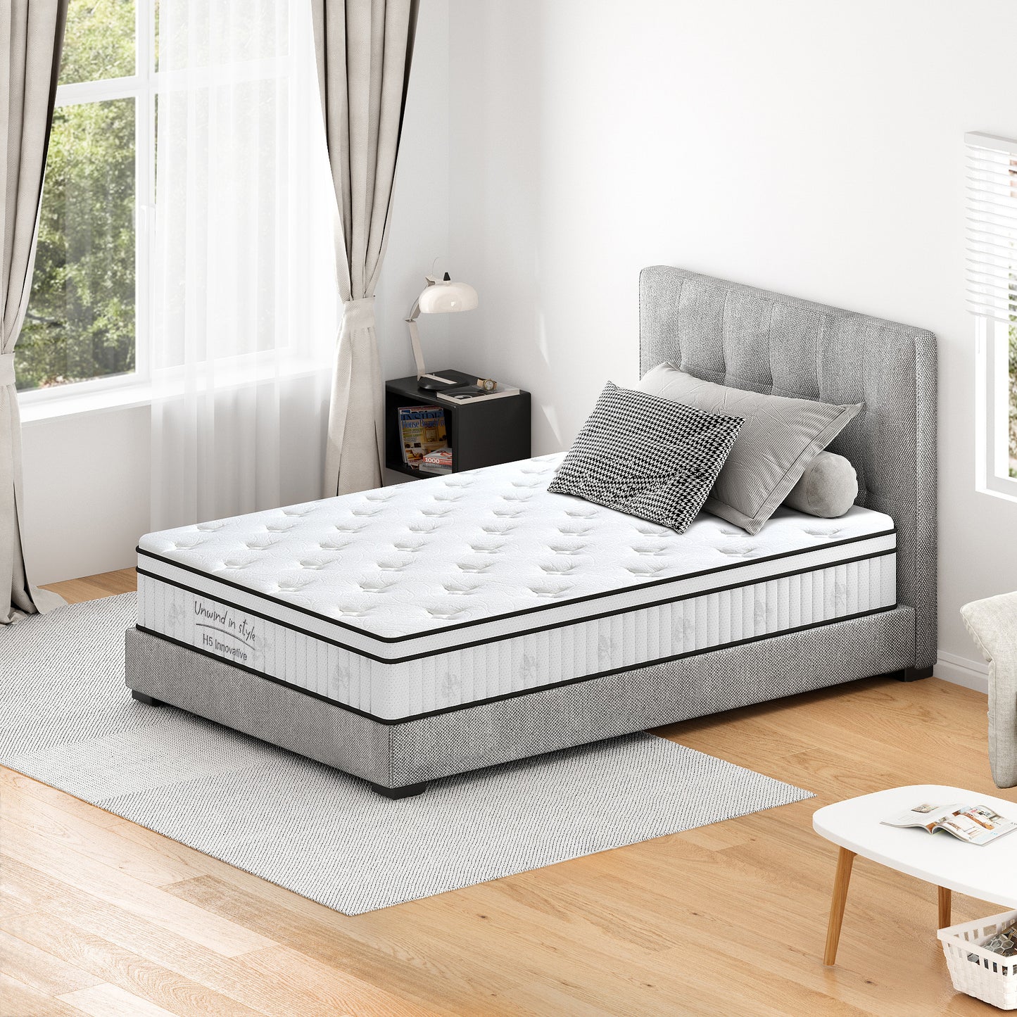 Twin Size Mattress,12 Inch Hybrid Mattress, Individually Pocketed Innerspring, Medium Firm W2889P310460