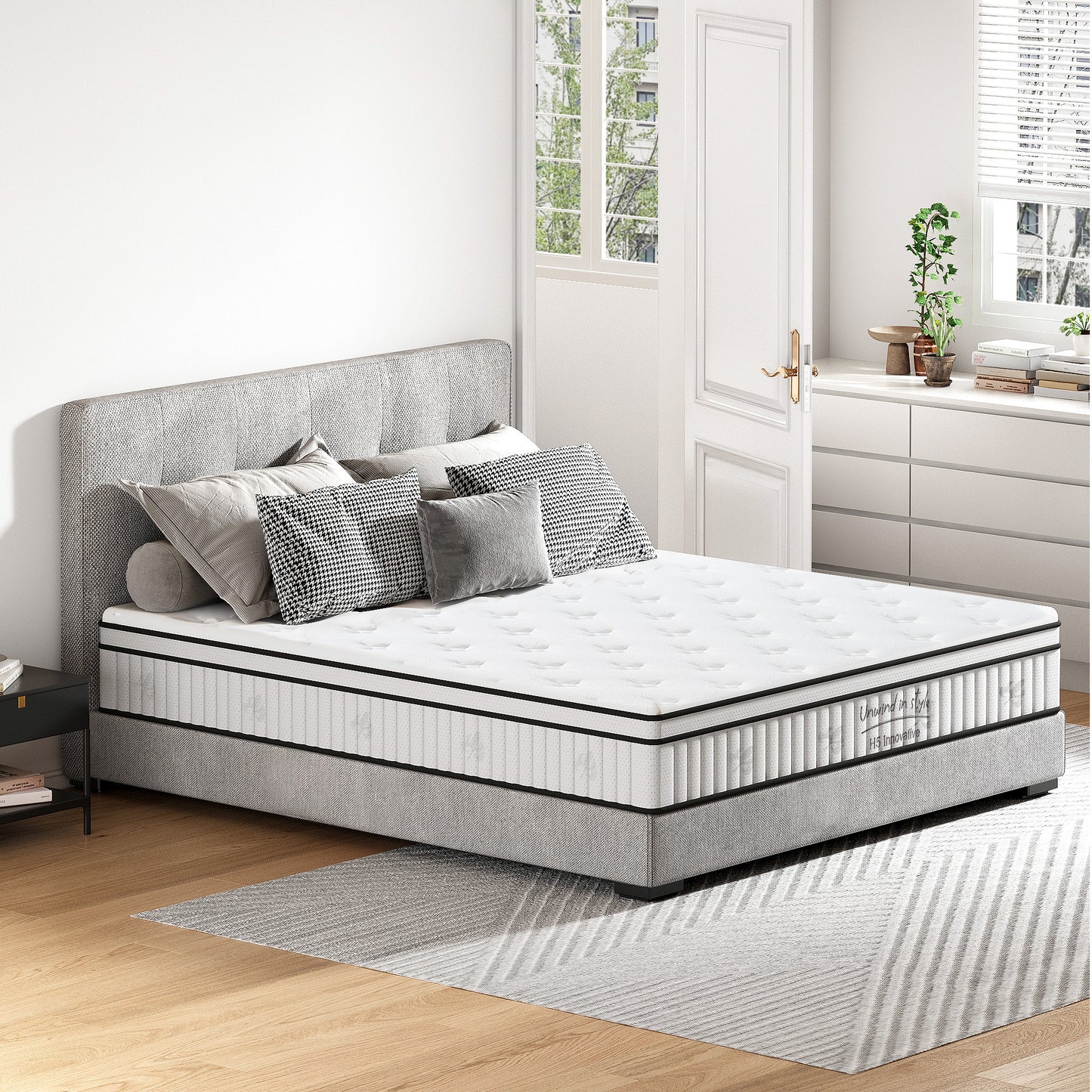 Queen Size Mattress,12 Inch Hybrid Mattress, Individually Pocketed Innerspring, Medium Firm W2889P310461