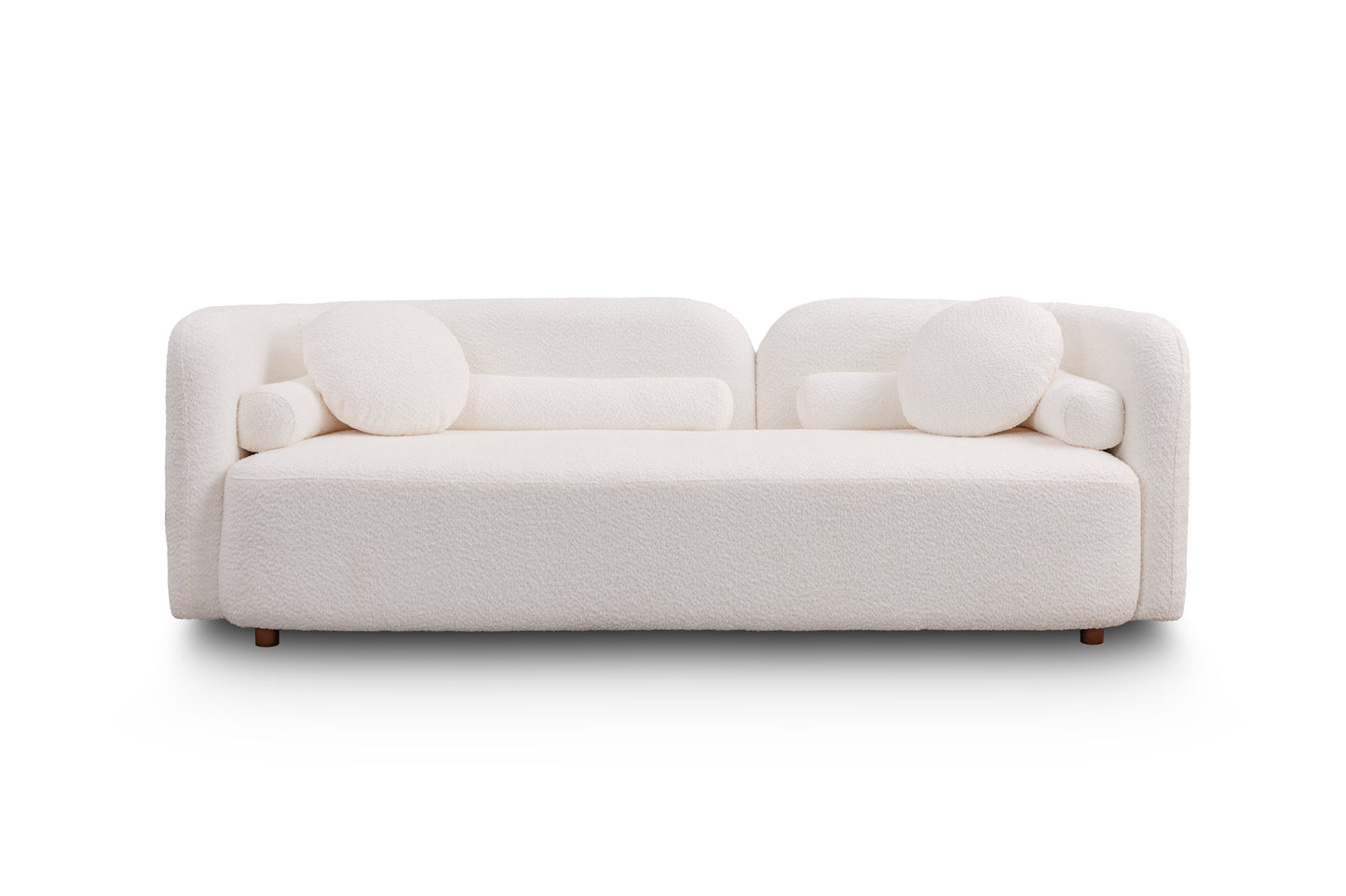 Luxury Modern Sofa Couch for Living Room, White Boucle Upholstered Cloud Couch for Apartment Home Office, 3 Seater W2664P233000