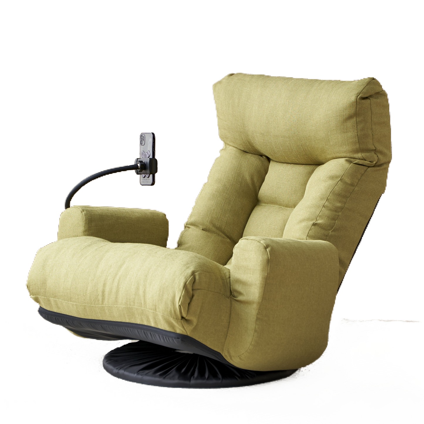 Adjustable Green Swivel Lounge Chair with 360-Degree Rotating Seat and Headrest Support Leisure Chair Deck Chair - Game Chair for Living Room W244P172641