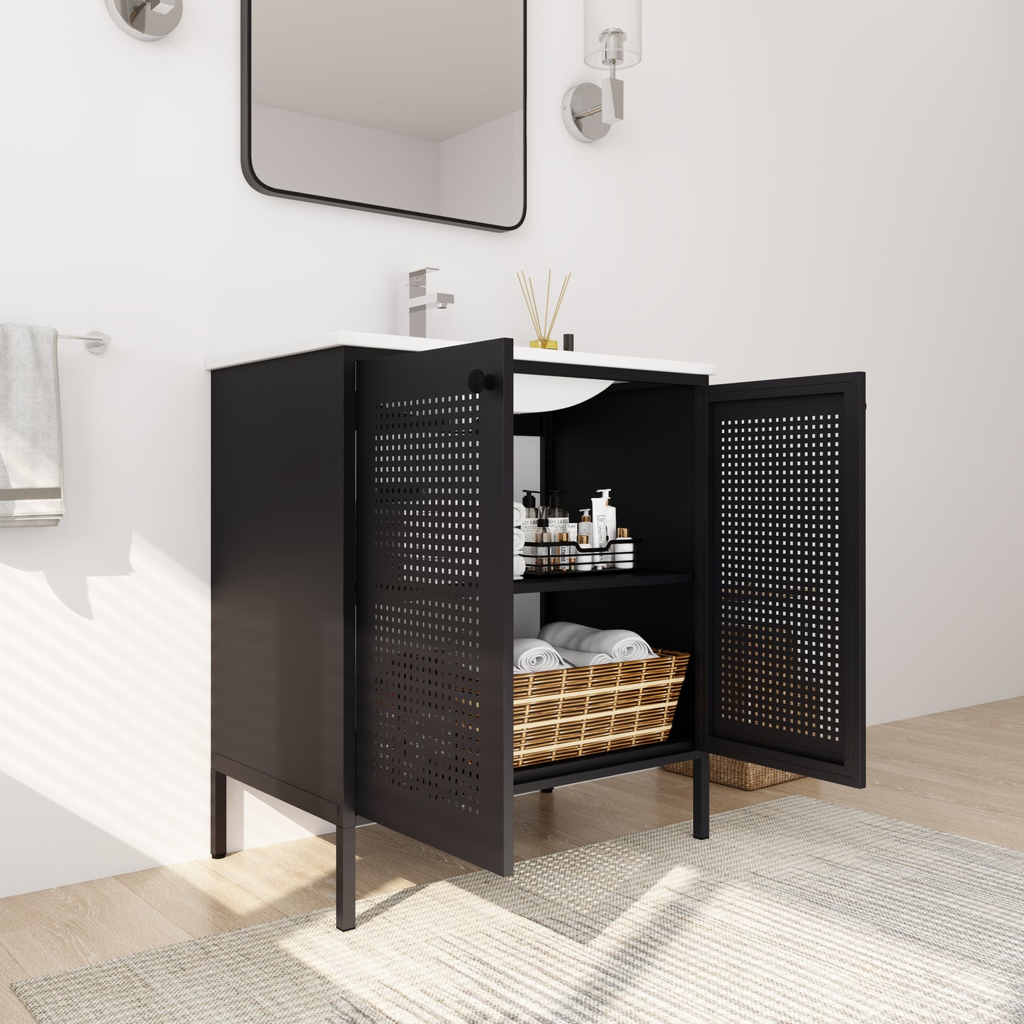 30 Inch Freestanding Bathroom Vanity With Ceramic SInk W999S00125