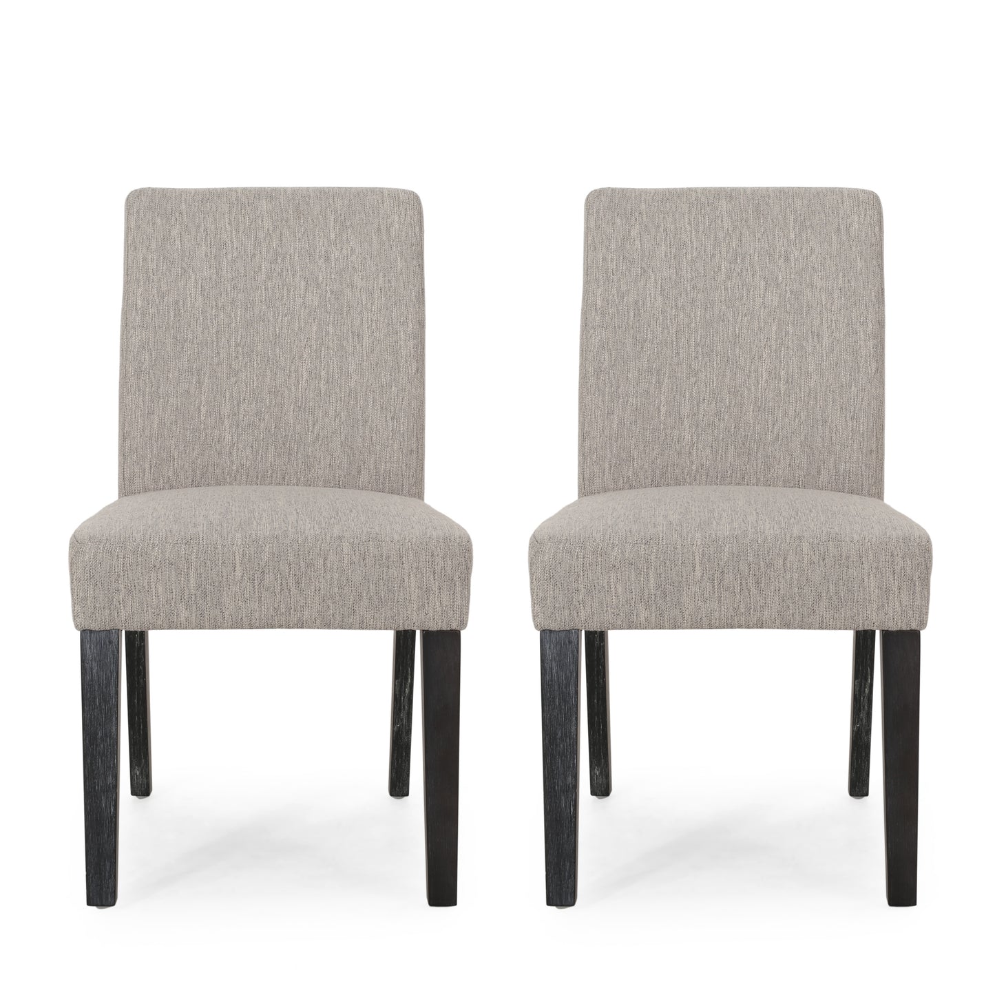Contemporary Dining Chair with Upholstered Seating in Light Grey Fabric, Crafted with Durable Rubberwood, 19.25x24.25x35 inches 69410.00LGRY