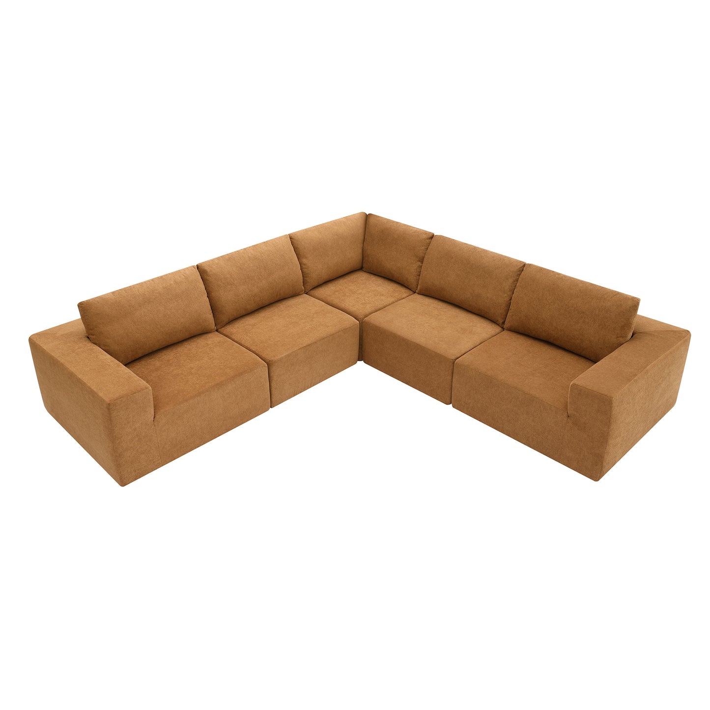 Minimalist Modular Sectional Sofa Set with Wide Seats and Terry Cloth Upholstery, 147' L-Shaped Couch, No Assembly Required, 3 Colors N723S0613F