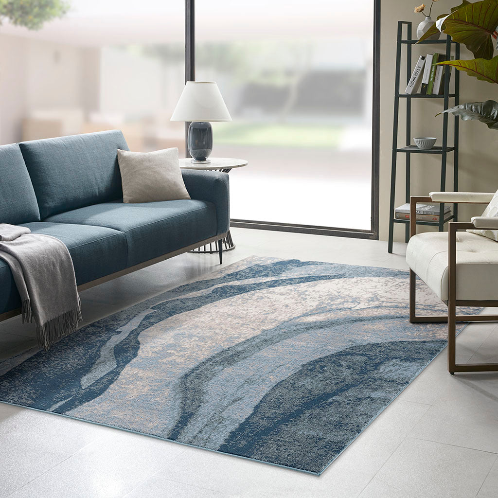 Abstract Wave Area Rug B03597941