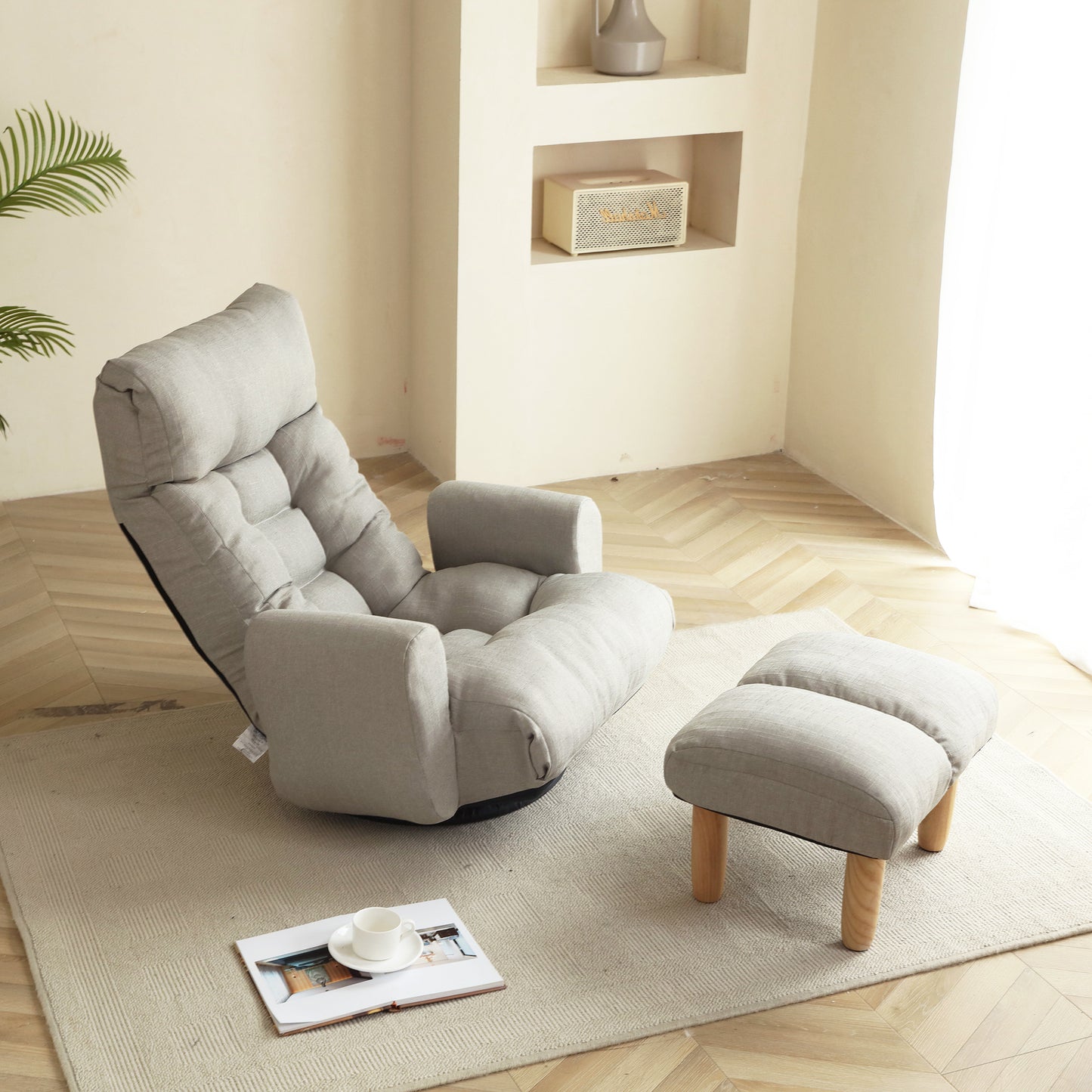 Adjustable head and waist, game chair, lounge chair in the living room, 360 degree rotatable sofa chair,Rotatable seat Leisure Chair deck chair,Leisure sofa and lounge chair combination W244S00001