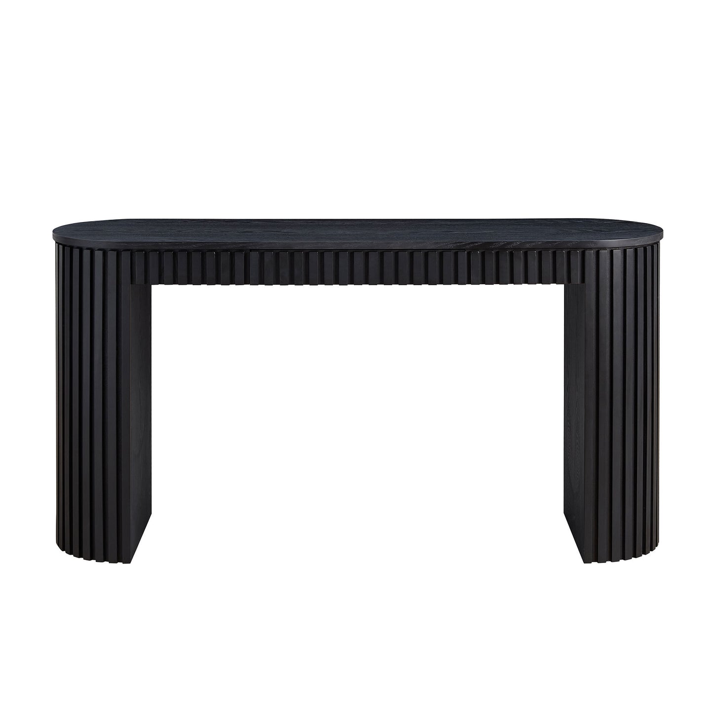 59.05'' Modern Console Table with Drawer for Entryway with Unique Vertical Stripe Design for Living Room Hallway Foyer Entrance Study,BLACK W876S00283