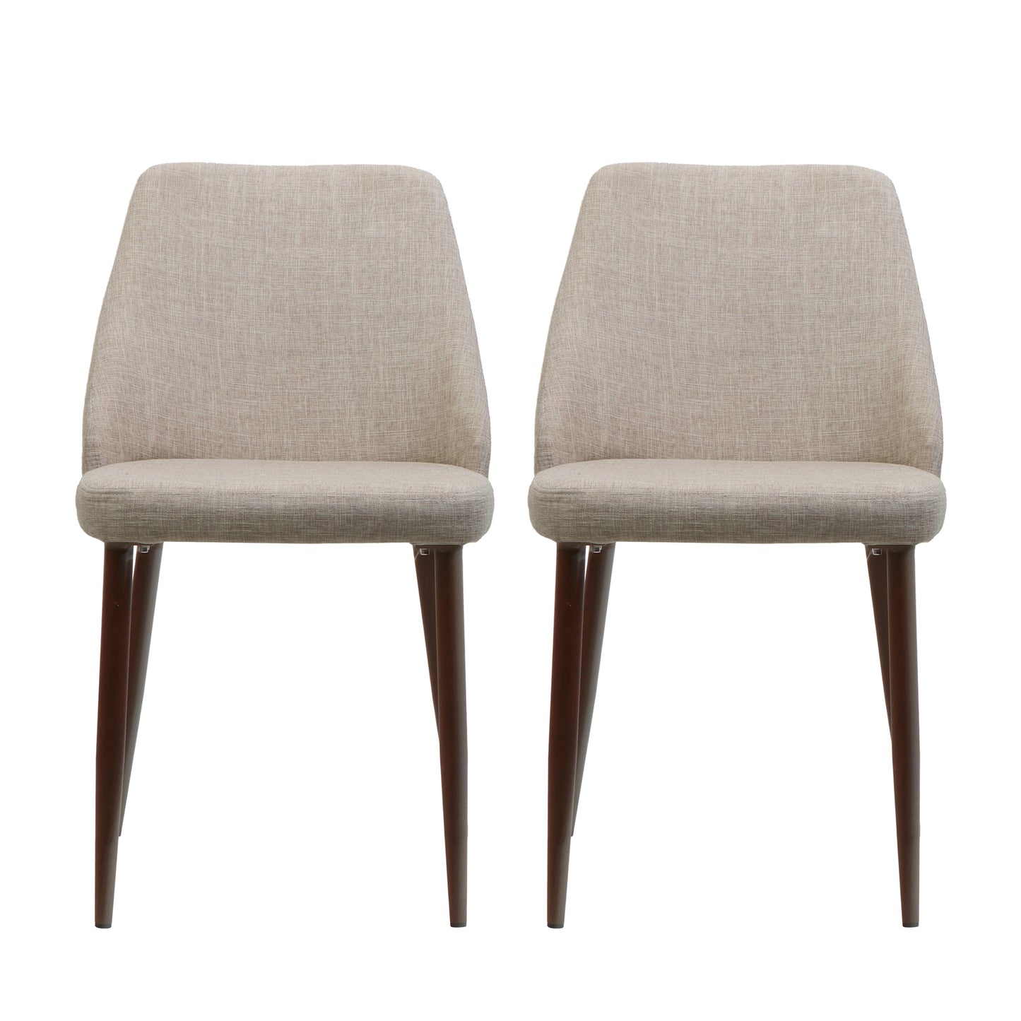 Modern Dining Chair with Wood Finish Iron Legs in Wheat Fabric 60912.00WET