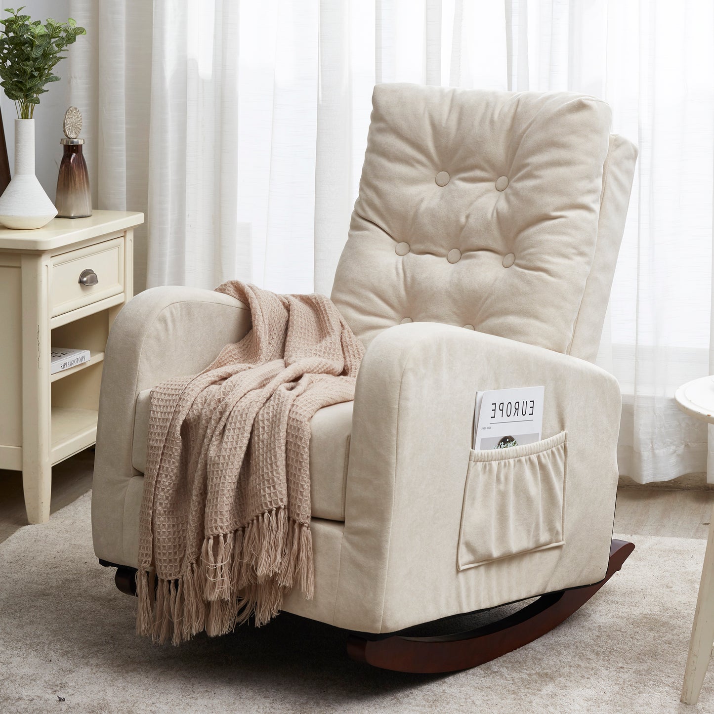 Single sofa reclining chair Japanese chair lazy sofa tatami balcony reclining sofa adjustable chair W24440054
