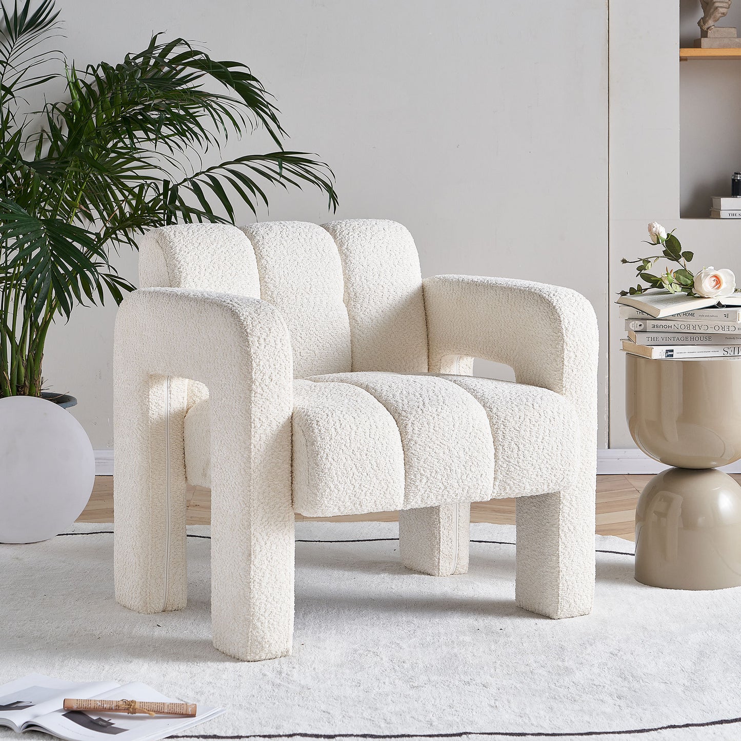 31.10' Wide Boucle Upholstered Accent Chair W579121034