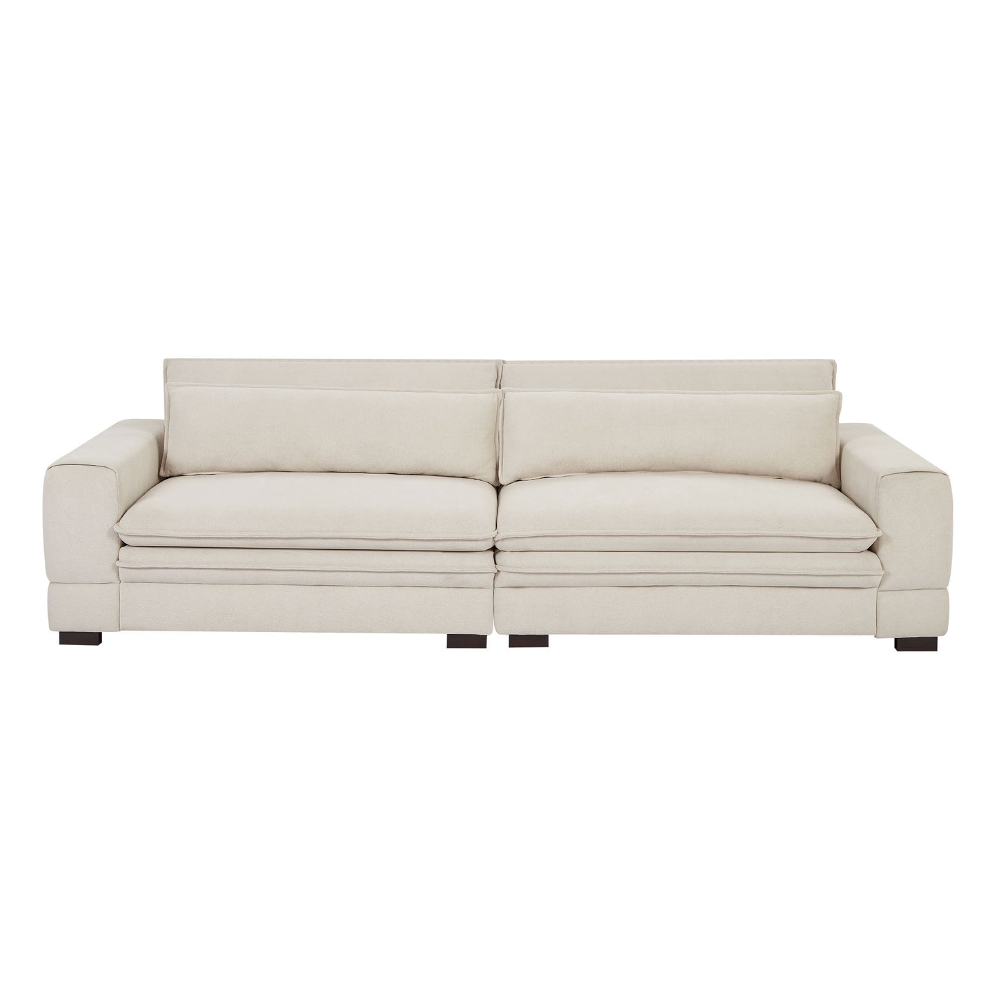 Mid-Century Sofa Couch Modern Upholstered Couch for Livingroom,Bedroom, Apartment, Home Office Beige W876S00177