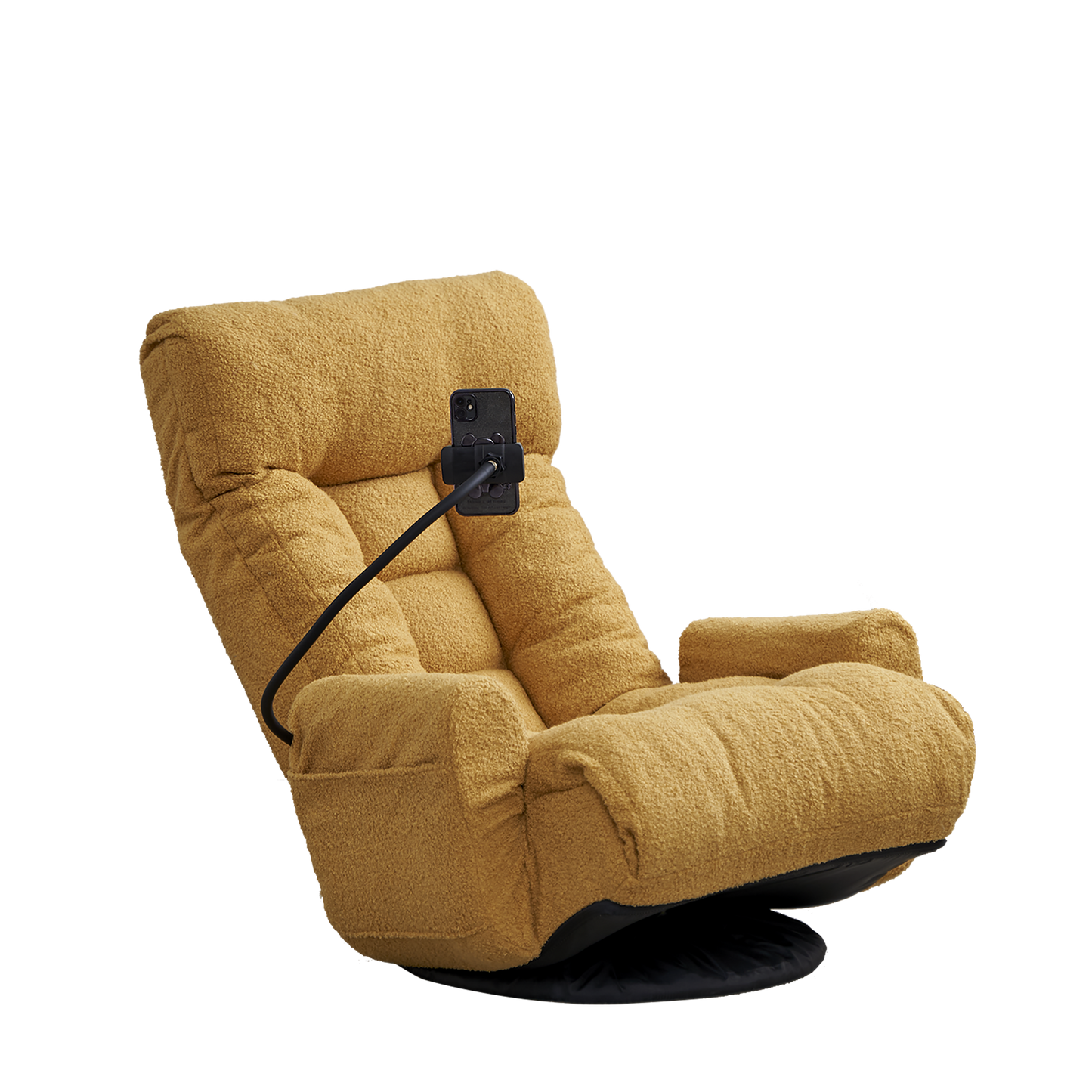 Adjustable Yellow Swivel Lounge Chair with 360-Degree Rotating Seat and Headrest Support, Leisure Chair Deck Chair - Game Chair for Living Room W244P172638