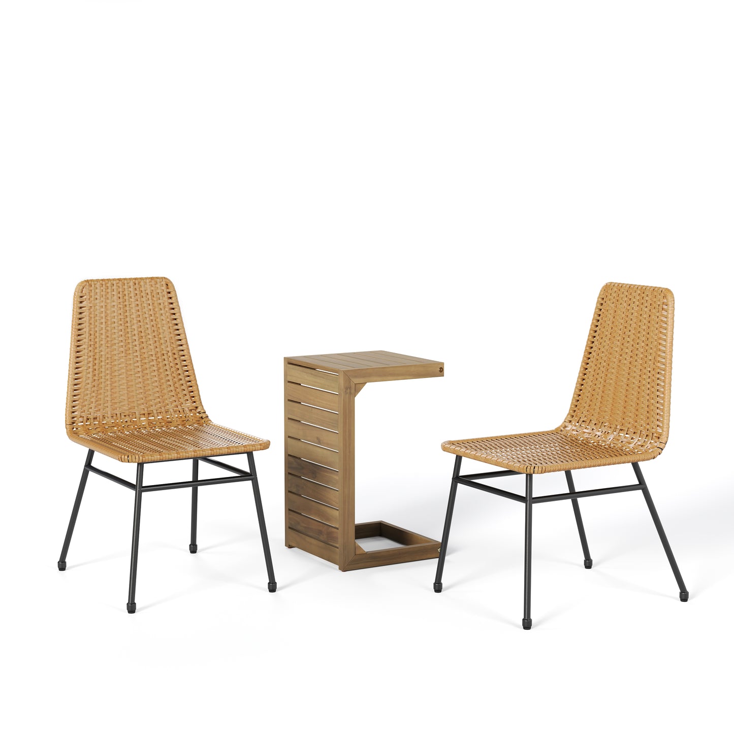 Light Brown Chair(2)+Dark Brown accent table N779P201261L_N779P192788B