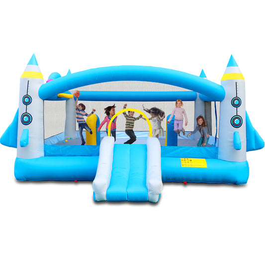 Multifunctional Jump 'n Slide Inflatable Bouncer for Kids Complete Setup with Blower - 198' x 180' Play Area - 96' Tall W1677115481