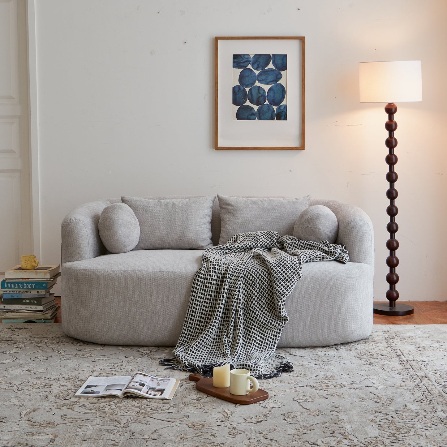 Sofa-in-a-Box, Memory Foam 2-Seater Couch, No Installation & Easy to Transport, Deep Seat Modern Sofa with chenille Fabric, Couch for Living Room, Bedroom, Apartment, Home Office,Gray  W668P381895