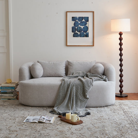 Sofa-in-a-Box, Memory Foam 2-Seater Couch, No Installation & Easy to Transport, Deep Seat Modern Sofa with chenille Fabric, Couch for Living Room, Bedroom, Apartment, Home Office,Gray  W668P381895