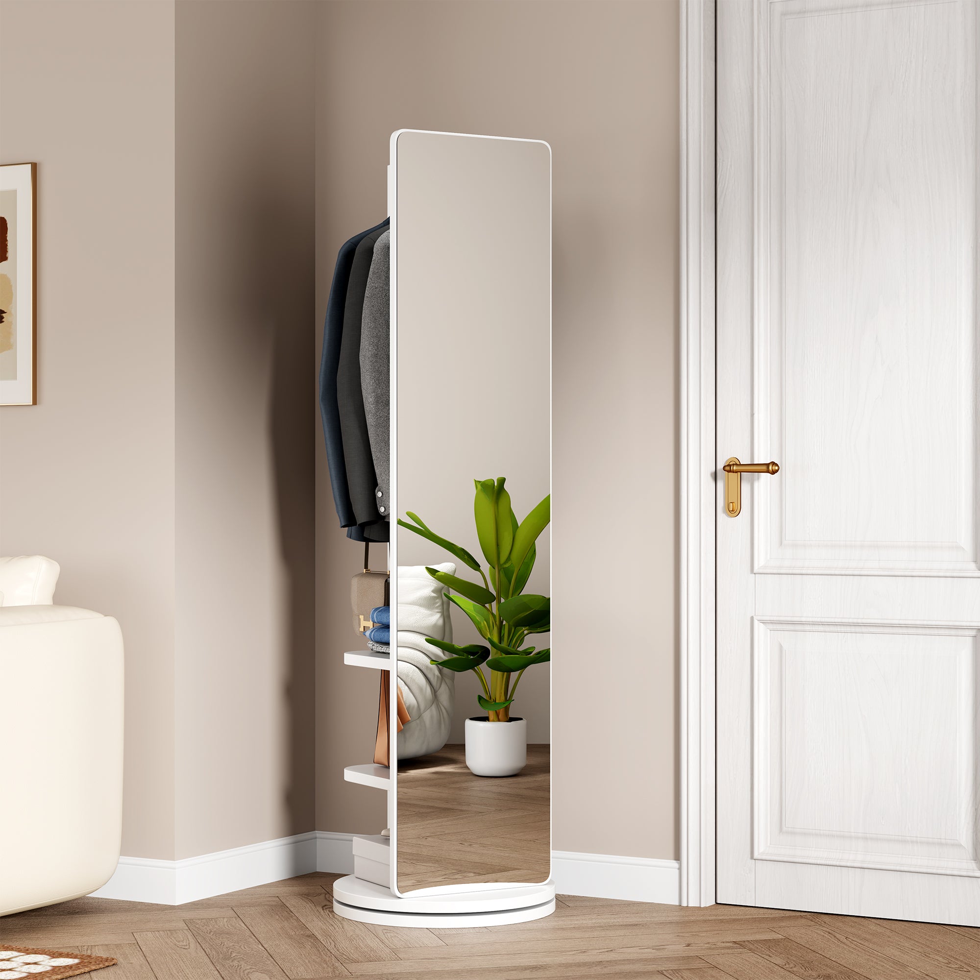360° Rotating 69'x16' Multifunctional Full Length Mirror with Hook