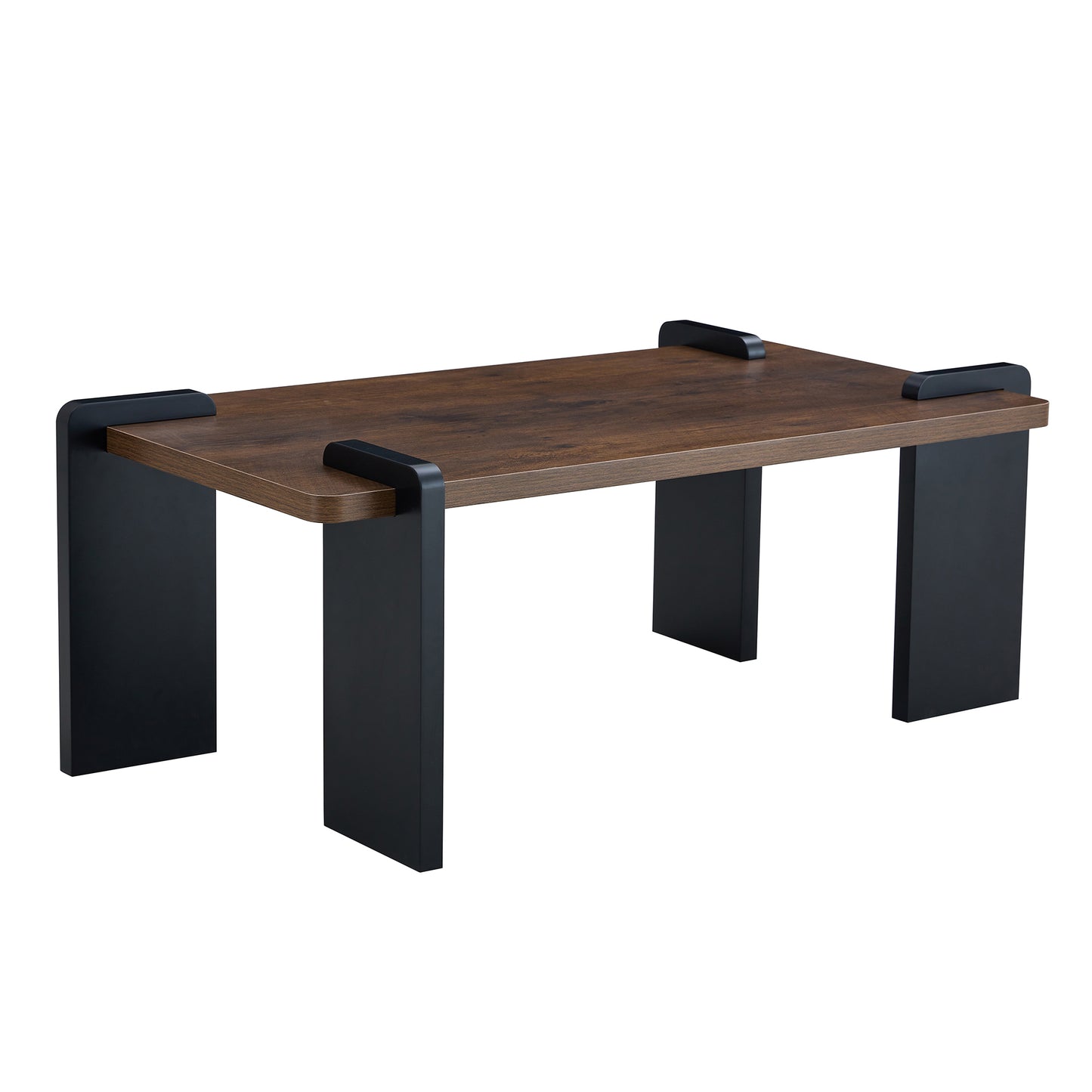 Walnut-Colored MDF Coffee Table, Suitable for Modern Minimalist Living Rooms and Leisure Areas, With Product Dimensions of 39.3*23.6*17.7 inches W3226P279056