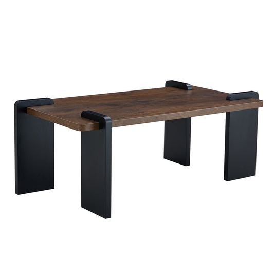 Walnut-Colored MDF Coffee Table, Suitable for Modern Minimalist Living Rooms and Leisure Areas, With Product Dimensions of 39.3*23.6*17.7 inches W3226P279056