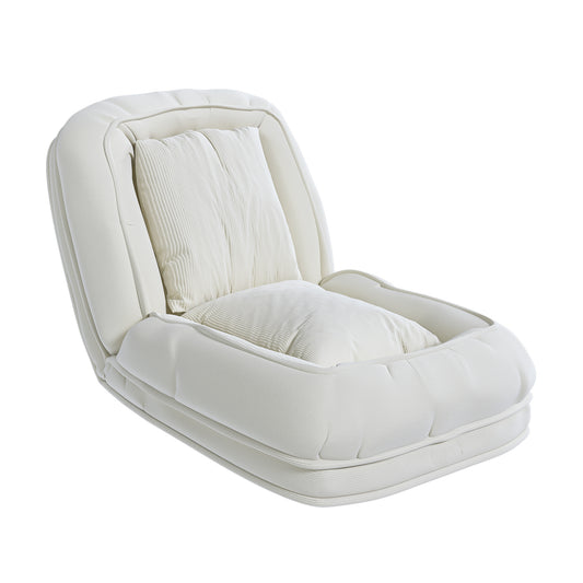 Upholstered Human Dog Bed for Adults and Pets, Foldable Lazy Sofa Bed with 5 Adjustable Positions, Off White Corduroy, 69.29 x 37.40 x 10.24 inches  P324227