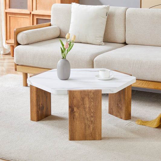 31-inch modern-style hexagonal coffee table,with white marble surface W1151138529 W2920P294340