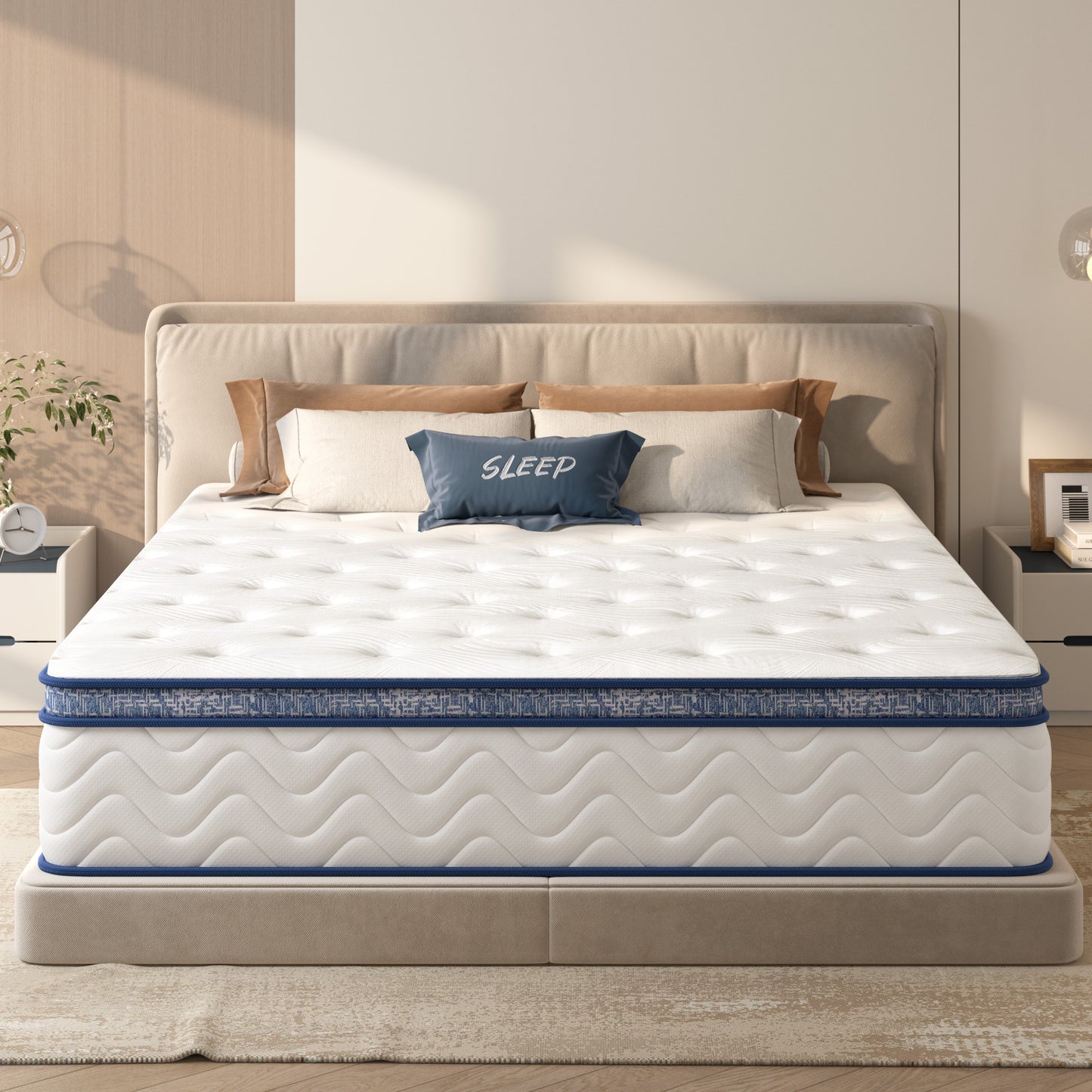 King Size Mattress,12 Inch Hybrid Mattress, Individually Pocketed Innerspring, Medium Firm  W2889P335717