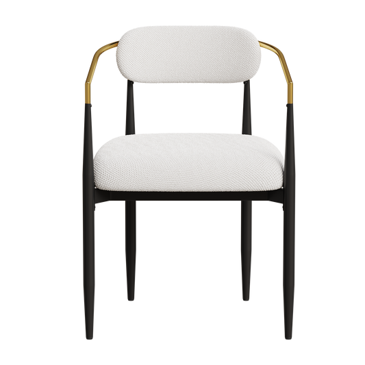 dining chairs set of 2  white , medieval modern dining chairs, teddy velvet chairs with metal legs, kitchen, easy to assemble suitable for home and office use  W1727P234051