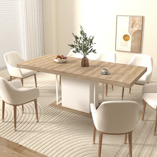 Rectangle extendable dining table for 6-10 people aged effect wood 160-200 cm W1347S00010