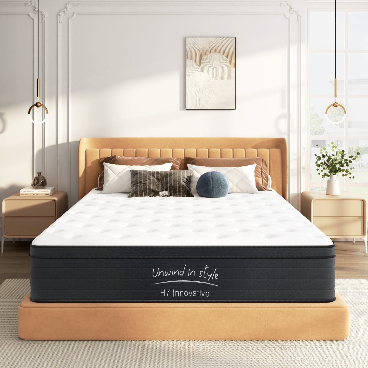 King Size Mattress,10 Inch Hybrid Mattress, Individually Pocketed Innerspring, Medium Firm  W2889P453492