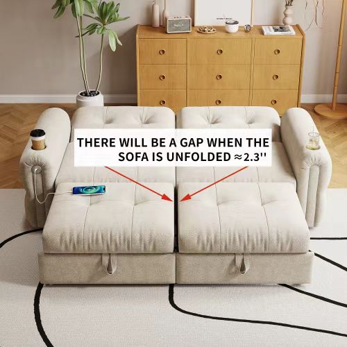 It is a multi-functional sofa, a 77-inch convertible sofa bed, and a 2-in-1 piece suitable for both sitting and lying down. Made of  Sheneyron fabric, it is suitable for living rooms, bedrooms  W3820S00018