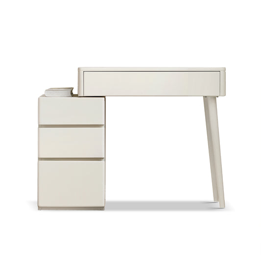 (With Stool) Dresser Table dresser 100% solid Liriodendron Chinense table table desk top table dresser compact dresser accessories storage width 80cm storage drawer White wood natural  without mirror  W1283S00003