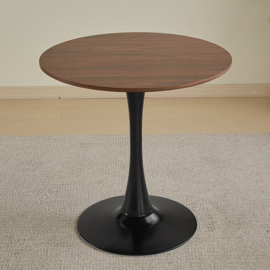 31.5 'round dining table for 2-4 people with walnut top, mid-century walnut tulip kitchen table, pedestal table for small home office living room  W2720P204039
