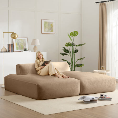 [VIDEO+NEW]90.0'Oversized Modular Sectional Sofa,Fully Compressed,Spacious Foam-Filled Sofa Bed for Living Room,elderly - friendly design,2 PC Free Combination,No Assembly Required,3 Colors  N723S9701D