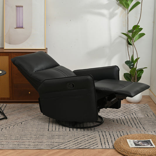Rocking Recliner Chair,360°Swivel Nursery Rocking Chair,Glider Chair,Modern Small Rocking Swivel Recliner Chair for Bedroom,Living Room Chair Home Theater Seating,Side Pocket(Black+360°Swivel )  W1028P199821