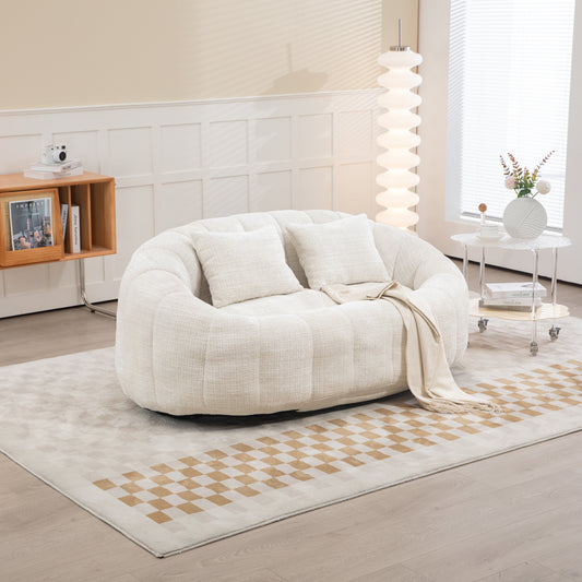 COOLMORE Bean Bag sofa Lazy Sofa Durable Comfort Lounger High Back Bean Bag Chair Couch for Adults and Kids, Indoor & Outdoor, Accent Floor Soft Lounge Chair  (Beige chenille)  W395P181433