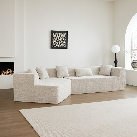 127.5'' Modern Minimalist Sofa With Deep Seat,No Assembly Needed  W848S00042