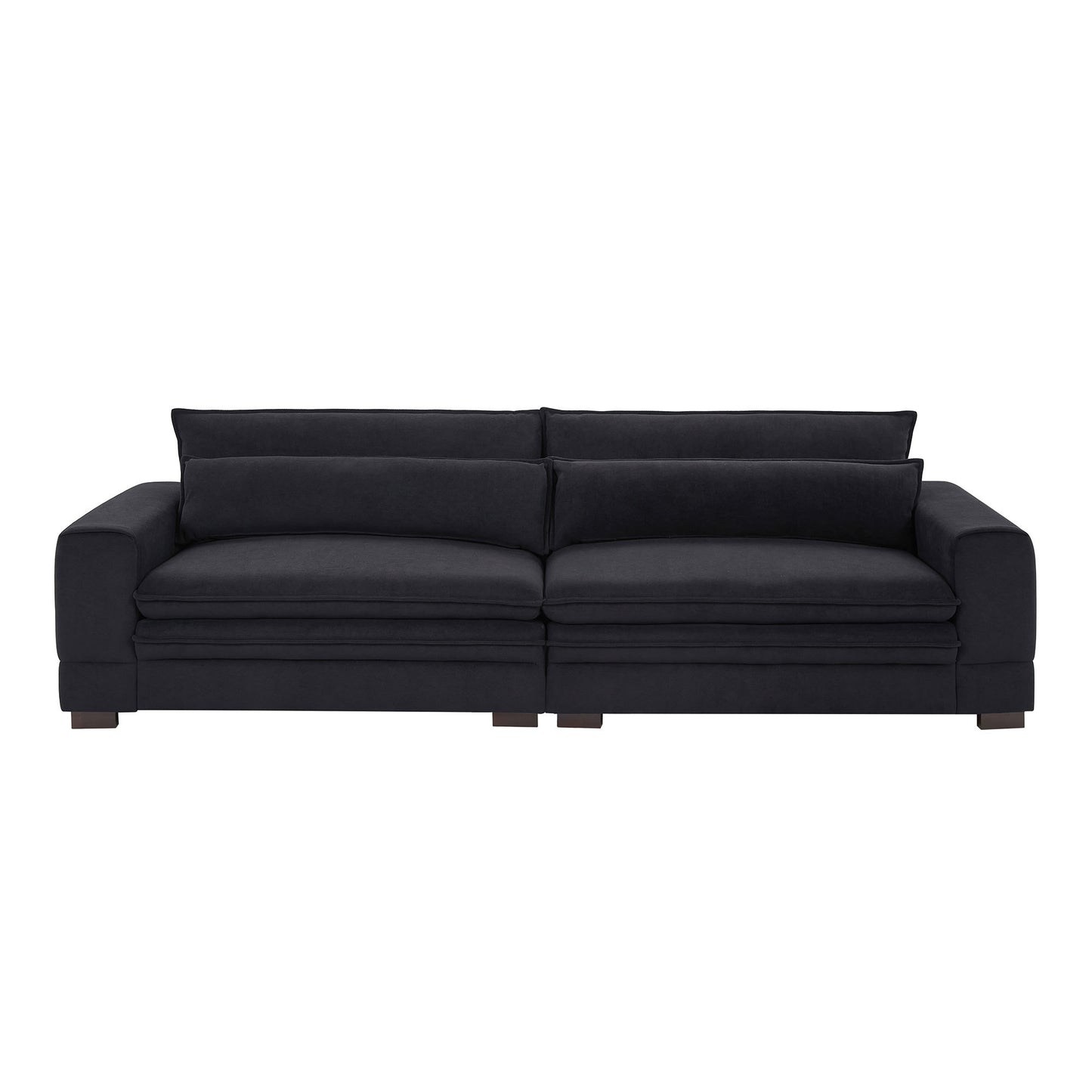 104.72 inch Fabric Couches for Living Room, Mid Century Modern Sofas  for Bedroom, Apartment, Office BLACK W876S00175