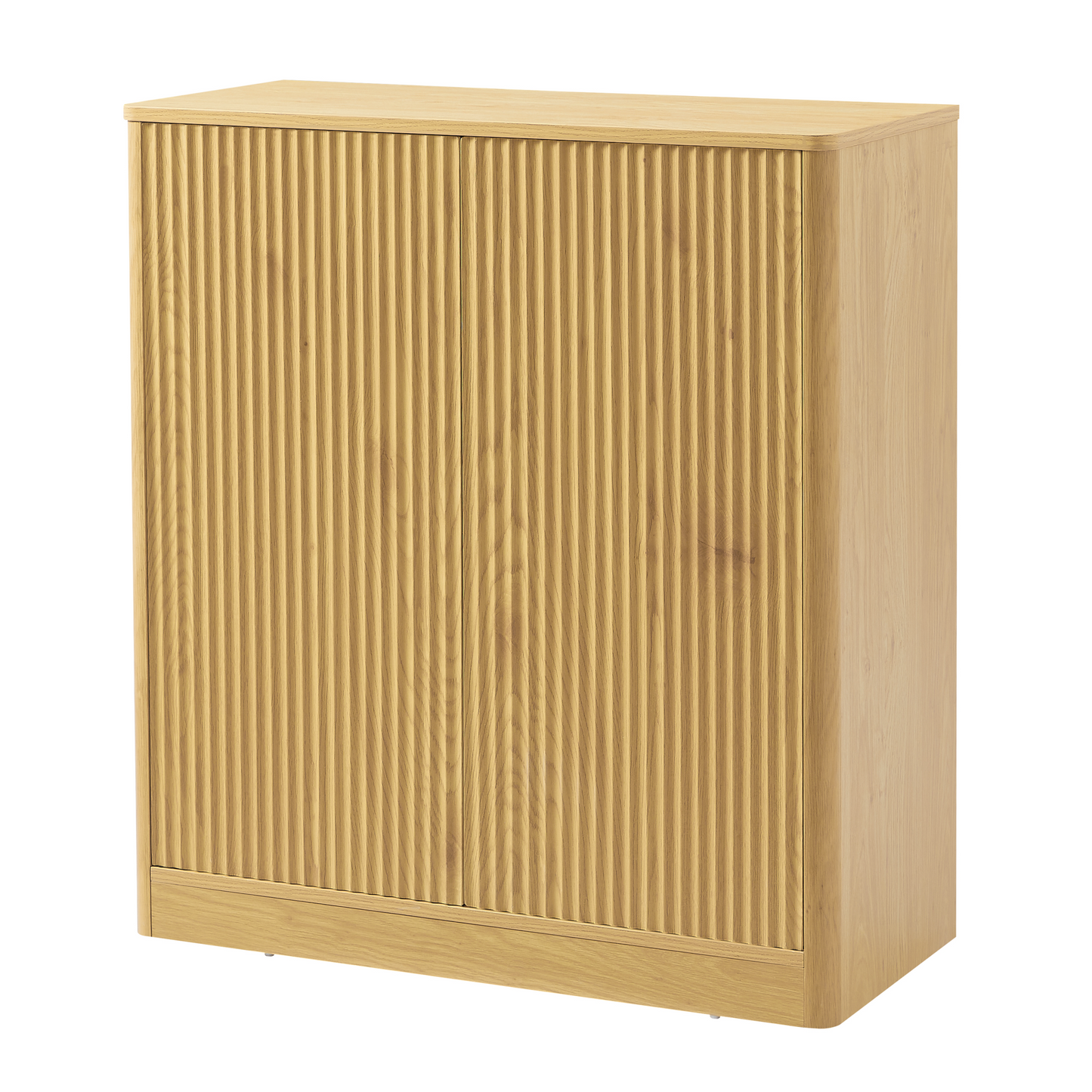 34.3' modern wavy sideboard, curved contour design storage cabinet, 2-door cabinet with storage function, suitable for kitchen/bedroom/living room, Natural, 34.3'L x 15.7'W x 34.3'H  W1162P393984