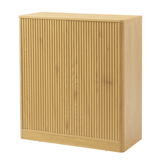 34.3' modern wavy sideboard, curved contour design storage cabinet, 2-door cabinet with storage function, suitable for kitchen/bedroom/living room, Natural, 34.3'L x 15.7'W x 34.3'H  W1162P393984