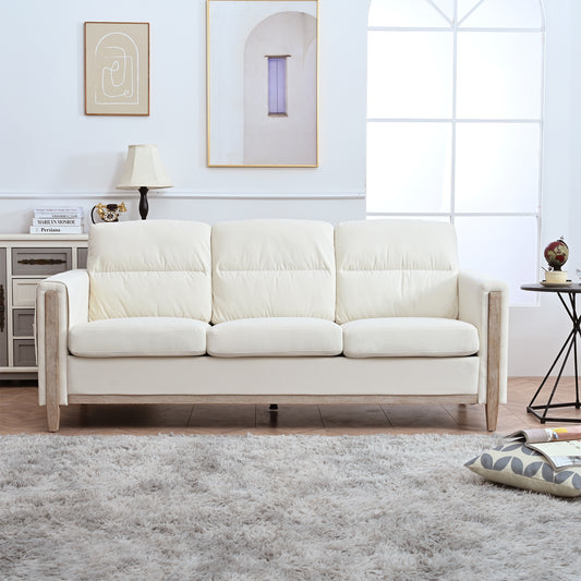 Comfortable Solid Wood Three-Seater Sofa - Soft Cushions, Durable and Long-lasting,79.5' Sofa Couch for Living Room  W680106024