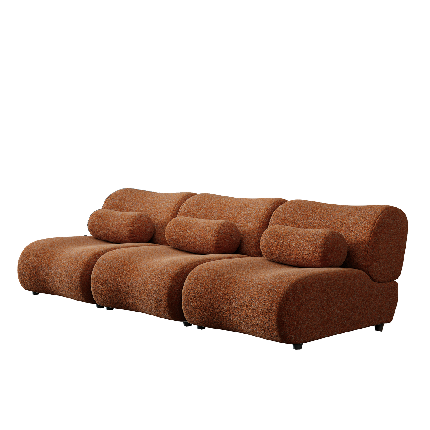Contemporary Green Modular Sofa with Plush Chenille Upholstery - 108.06' 3-Seat Sectional with Deep Seating & Soft Backrest W576S00140