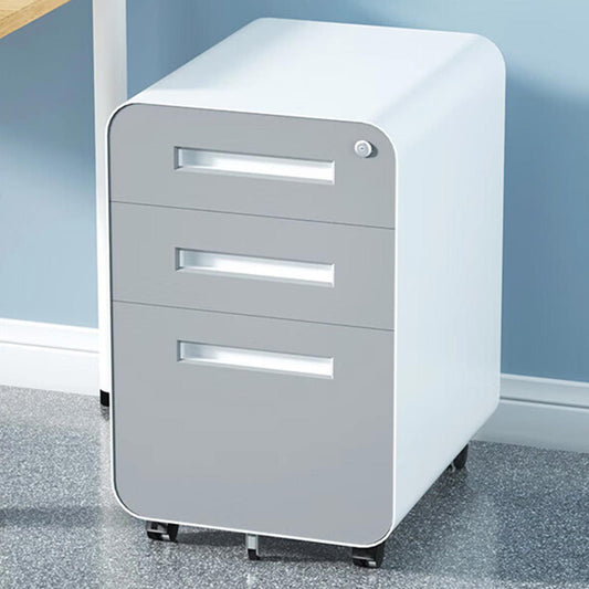 3 Drawer Mobile File Cabinet Under Desk Office,Simple Style Versatile Storage Cabinet for Legal/Letter/A4 Files, 5 Wheel Design Anti-Tilting Cold Rolled Steel Waterproof Moisture-Proof Black  W1247P145909