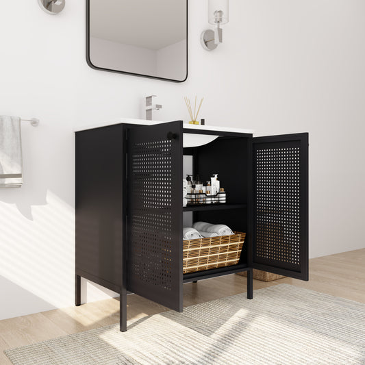 30 Inch Freestanding Bathroom Vanity With Ceramic SInk  W999S00125