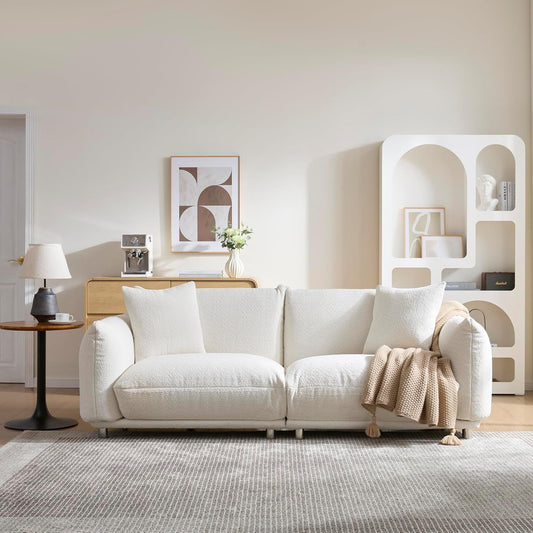 Cozy White 3-Seater Sofa  Ideal for Living Room W3226P371354