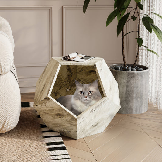 25.98'' Modern Pet Furniture Cat Carrier , Sofa Side Table, Planter MDF Multifunctional Furniture, Colored Flower Oak  W757P164915