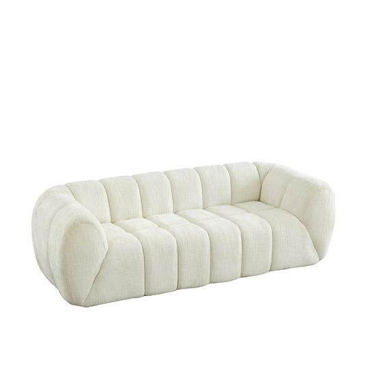 Chenille Pure Foam Sofa, Modern Quilted Cloud Sofa, Deep-Seat Chenille Pure Foam Sofa, Comfortable Modern Three-Seater Sofa, Suitable for Living Rooms, Bedrooms, and Apartments  W834P442222