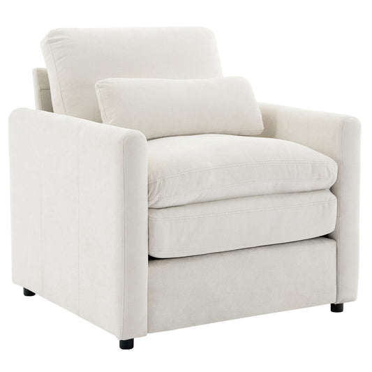 Cozy Upholstered Armchair Oversized Comfy Cloud Sofa Double Cushion Single Sofa Plush Cushion Armchair, Beige Chenille 31.9'  N719P251495A