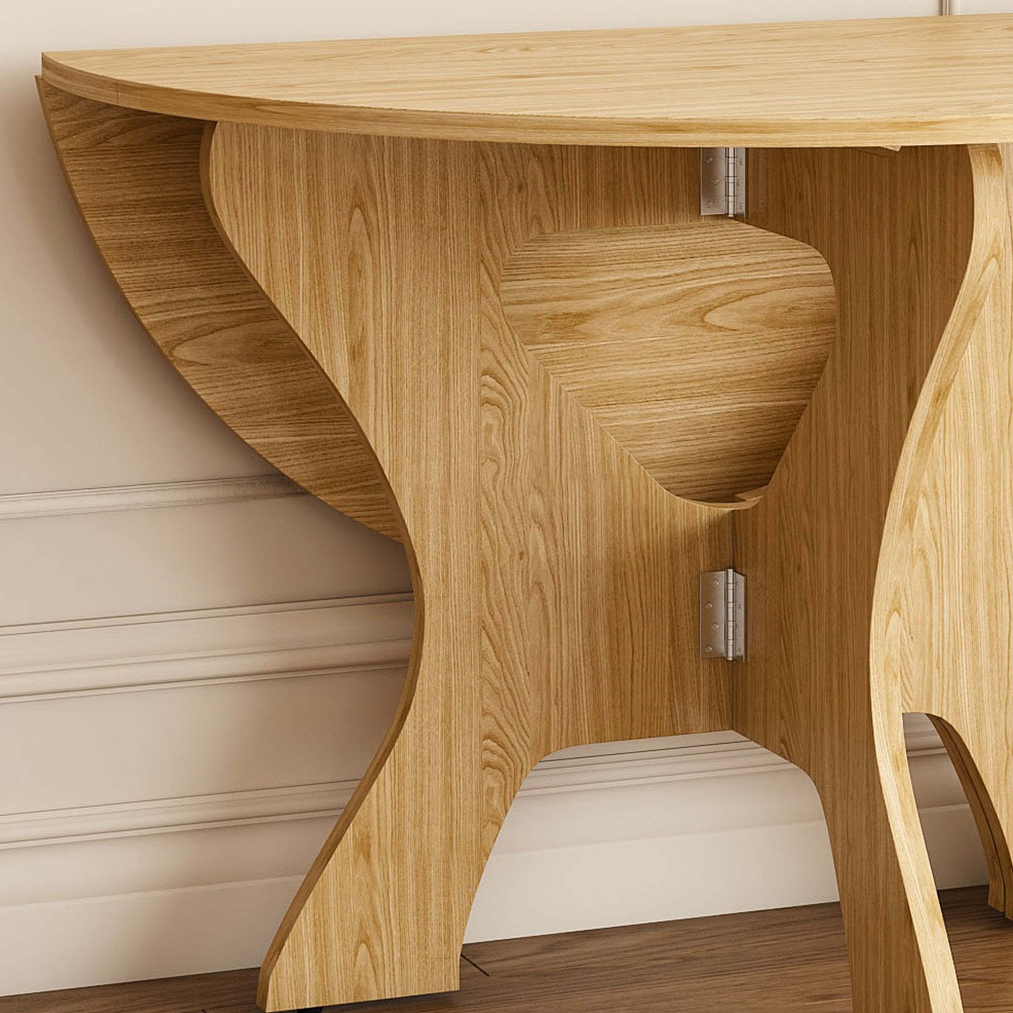 43 in Folding Dining Table Set with 2 Chairs, MDF Table with Wild
