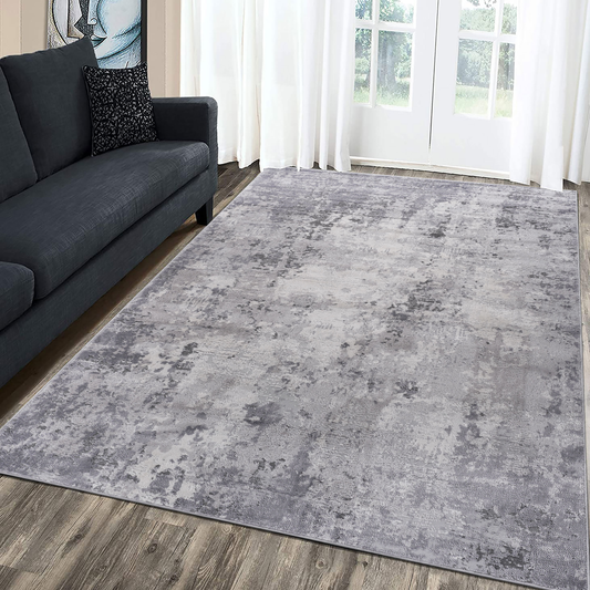 MARFI Collection 5X7 Light Grey / Abstract Area Rug  B189P183429